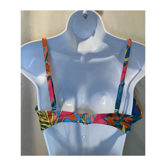 Kona Sol Bikini Swim Top - Tropical/Multi - NWOT - Size L - Picture 4 of 7